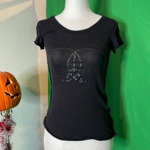 Black sheer inside out alternative apparel shirt designer